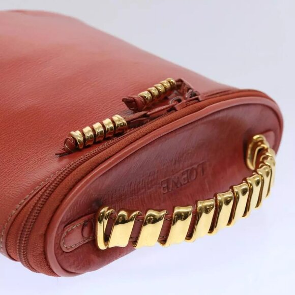 LOEWE Vanity Velazquez Twist Hand Bag Leather Orange - Picture 4 of 7